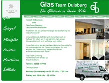 Tablet Screenshot of glas-team-duisburg.de